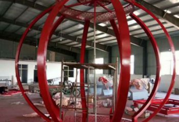 噴漆燈籠雕塑廠家 中式小品 創意不銹鋼燈籠雕塑生產