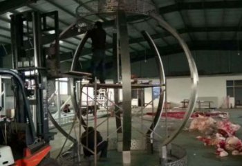 現代燈籠雕塑廠家 大型別墅區擺件 創意不銹鋼燈籠雕塑