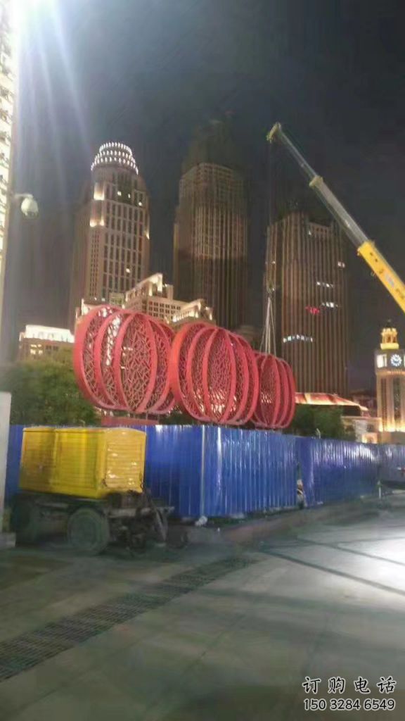 黨建燈籠雕塑廠家 異形小品 酒店不銹鋼燈籠雕塑生產