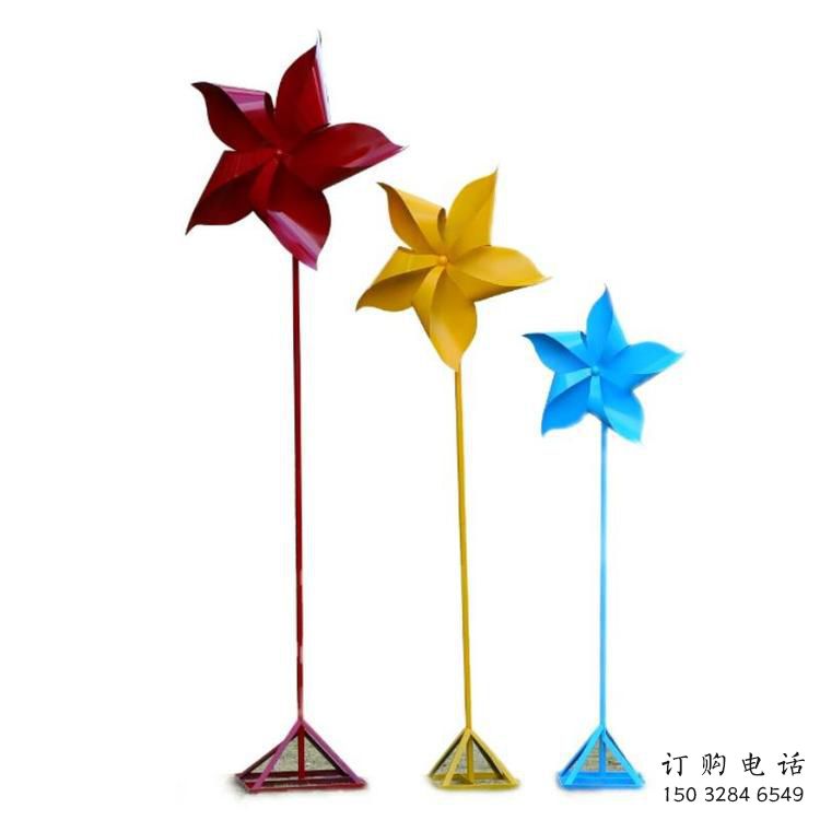 街頭風車雕塑廠家 大型別墅區擺件 創意不銹鋼風車雕塑生產