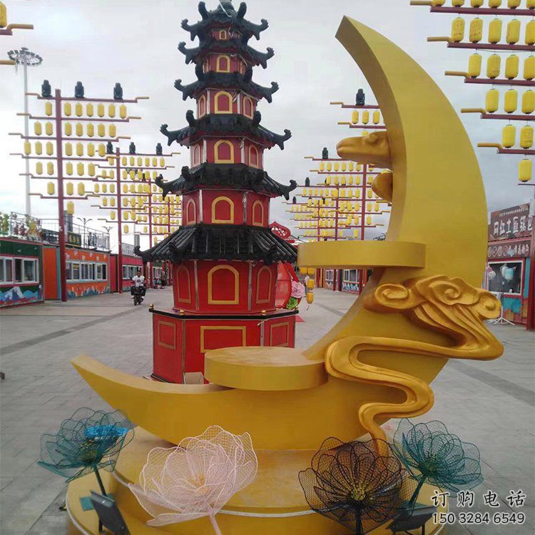 烤漆月亮雕塑廠家 戶外小品 創(chuàng)意不銹鋼月亮雕塑