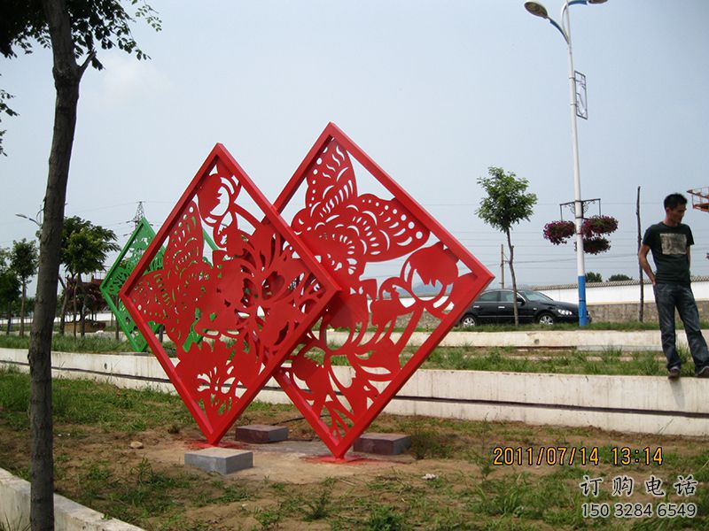 公園屏風雕塑廠家 戶外擺件 剪紙不銹鋼屏風雕塑