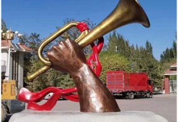 烤漆號角雕塑廠家 公園小品 戶外不銹鋼號角雕塑