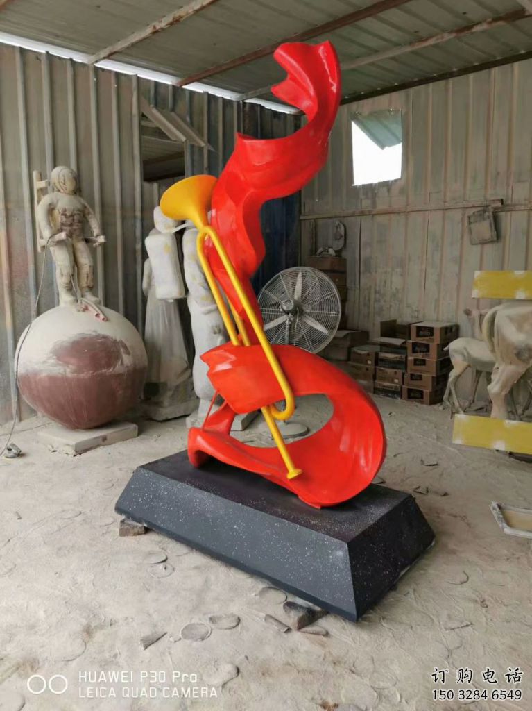 部隊號角雕塑廠家 現代小品 噴漆不銹鋼號角雕塑