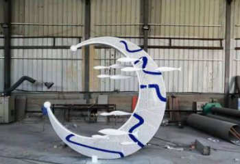 歐式月亮雕塑廠家 抽象擺件 大型不銹鋼月亮雕塑生產(chǎn)