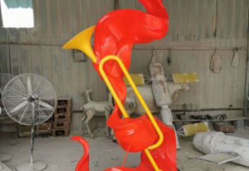 抽象沖鋒號雕塑廠家 戶外小品 烤漆不銹鋼沖鋒號雕塑制作