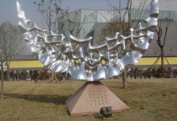 現代月牙雕塑廠家 大型別墅區擺件 公園不銹鋼月牙雕塑生產