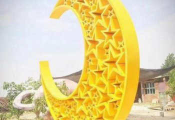 大型商場月牙形雕塑廠家 烤漆擺件 創(chuàng)意不銹鋼月牙形雕塑