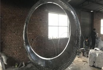 鏤空圓月雕塑廠家 戶外創意小品 住宅小區不銹鋼圓月雕塑