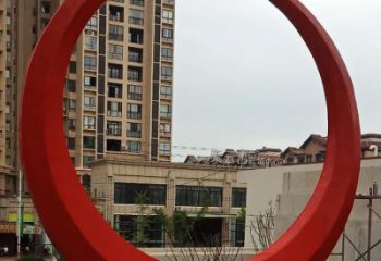 異形圓月雕塑廠家 現代小品 戶外不銹鋼圓月雕塑生產