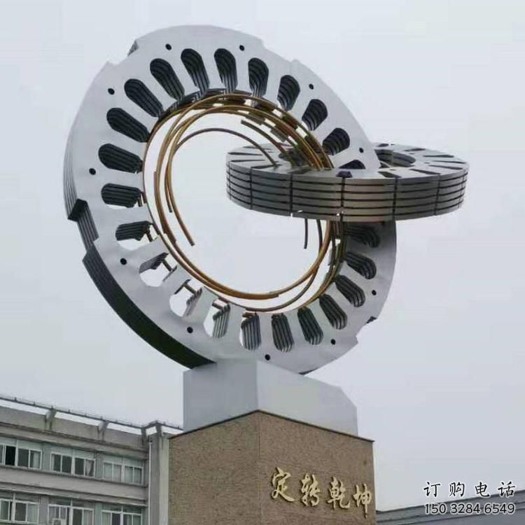 鏡面雙環雕塑廠家 烤漆大型擺件 現代不銹鋼雙環雕塑生產