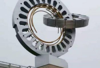 鏡面雙環(huán)雕塑廠家 烤漆大型擺件 現代不銹鋼雙環(huán)雕塑生產