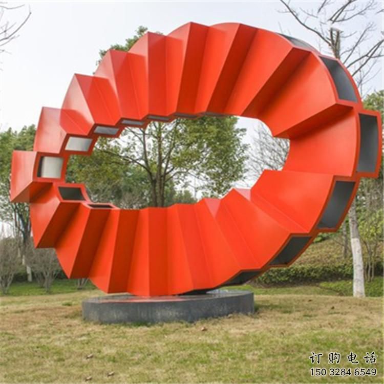 廣場環形雕塑廠家 抽象小品 大型不銹鋼環形雕塑生產