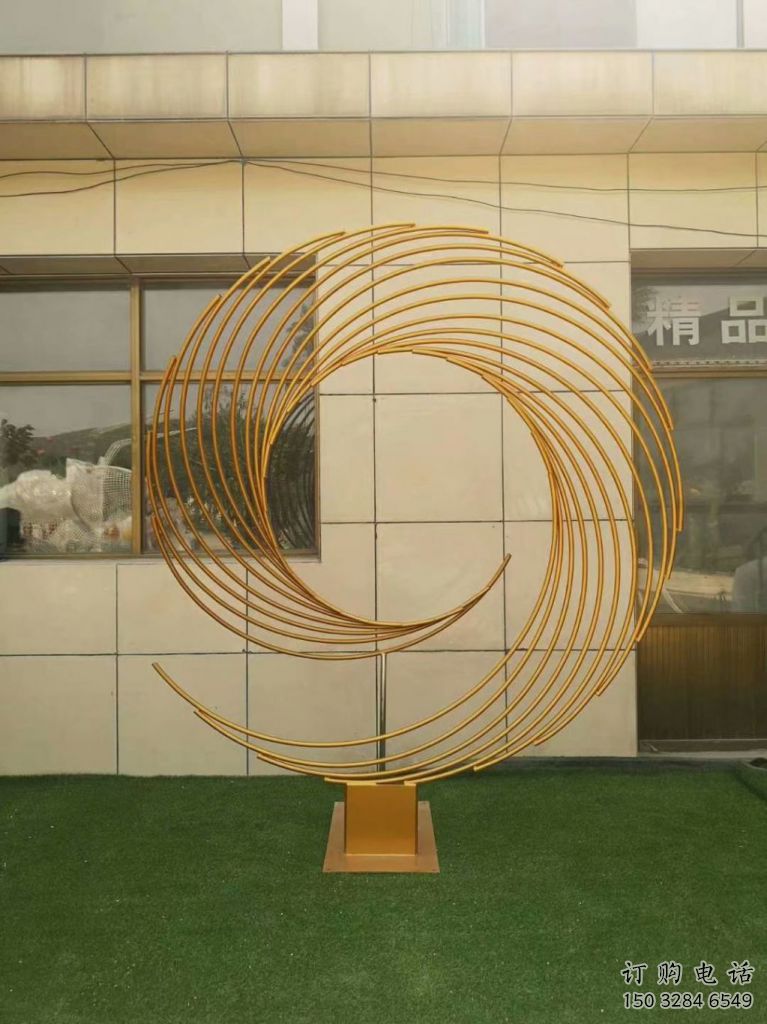 拉絲環(huán)形雕塑廠家 鏤空創(chuàng)意擺件 別墅區(qū)不銹鋼環(huán)形雕塑生產(chǎn)