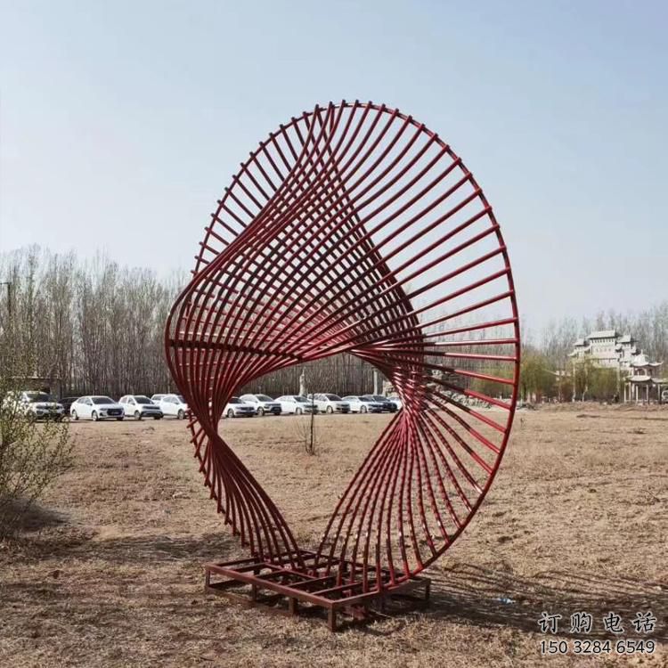 步行街圓圈雕塑廠家 剪紙游樂場小品 烤漆不銹鋼圓圈雕塑生產