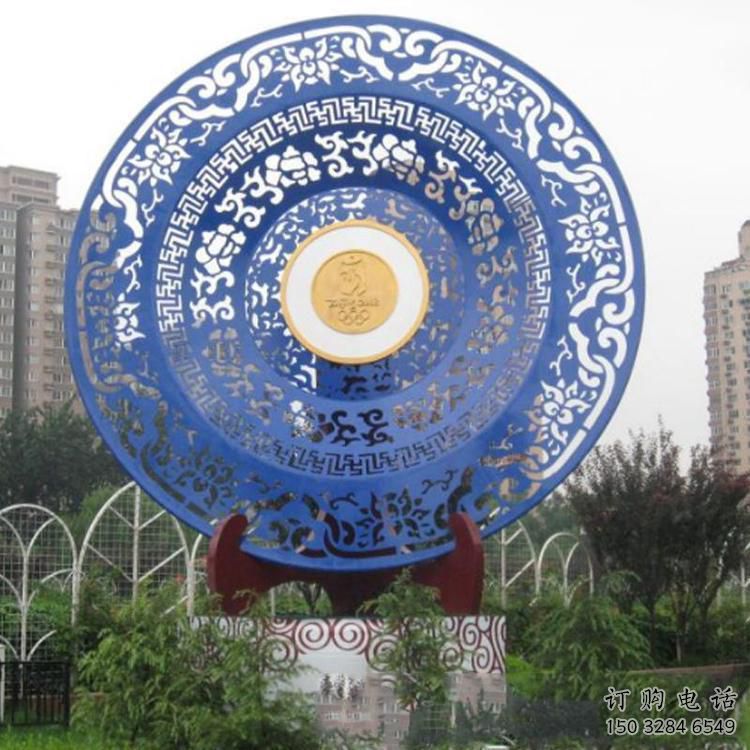 剪紙圓圈雕塑廠家 切面鏤空擺件 戶外不銹鋼圓圈雕塑生產