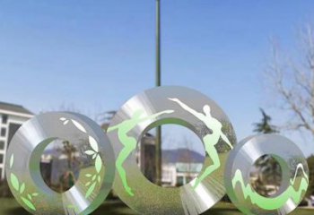 庭院環形雕塑廠家 公園小品 鍛造不銹鋼環形雕塑生產