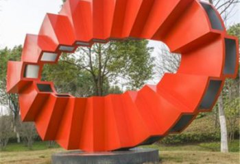 廣場環形雕塑廠家 抽象小品 大型不銹鋼環形雕塑生產