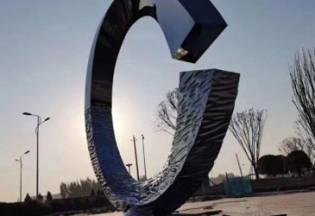 別墅區(qū)圓圈雕塑廠家 大型戶外擺件 創(chuàng)意不銹鋼圓圈雕塑生產