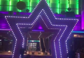 燈光拱門雕塑廠家 創意小品 商業街不銹鋼拱門雕塑生產