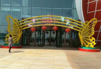 現代拱門雕塑廠家 大型別墅區擺件 大型不銹鋼拱門雕塑生產