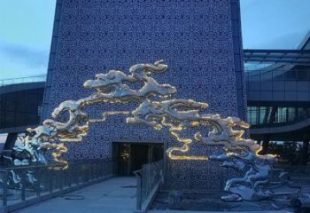 鏡面大門雕塑廠家 烤漆大型擺件 創(chuàng)意不銹鋼大門雕塑生產(chǎn)