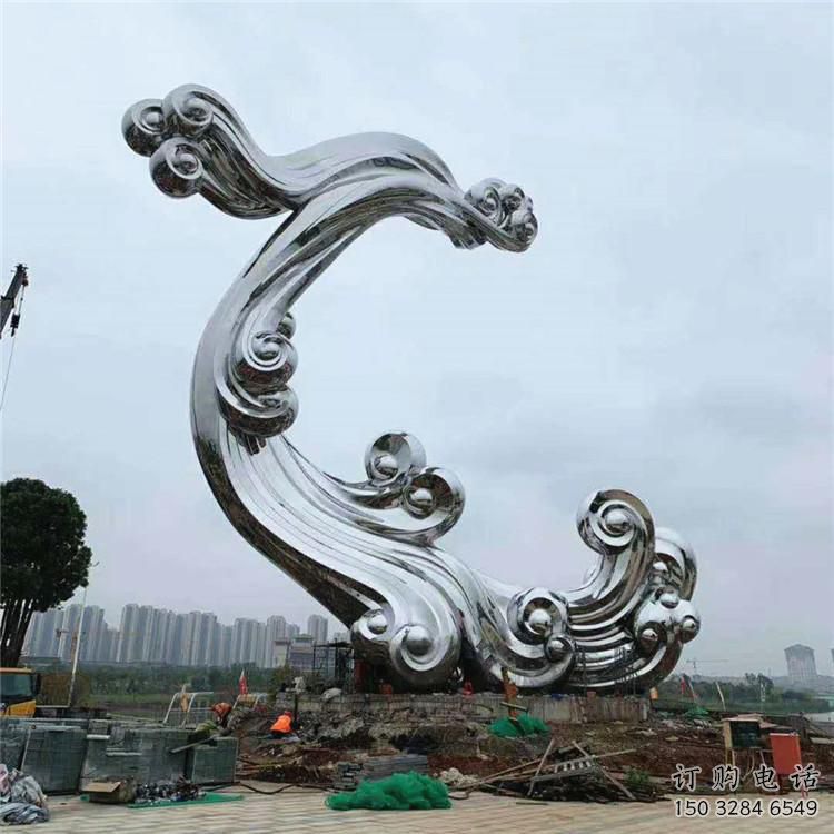 異形云朵雕塑廠家 現代小品 廣場不銹鋼云朵雕塑生產