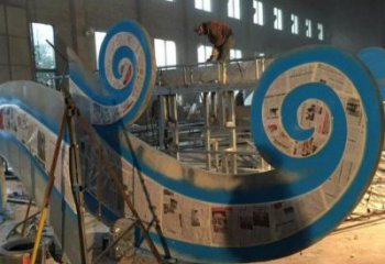 彩繪云彩雕塑廠家 現代擺件 街頭不銹鋼云彩雕塑生產