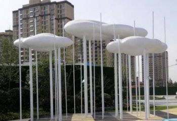 創意云彩雕塑廠家 現代烤漆擺件 大型不銹鋼云彩雕塑生產