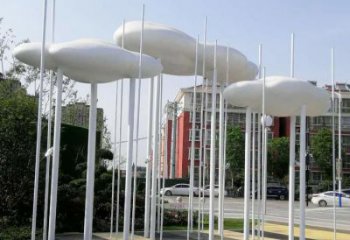 大型商場云彩雕塑廠家 仿真擺件 鏡面不銹鋼云彩雕塑生產