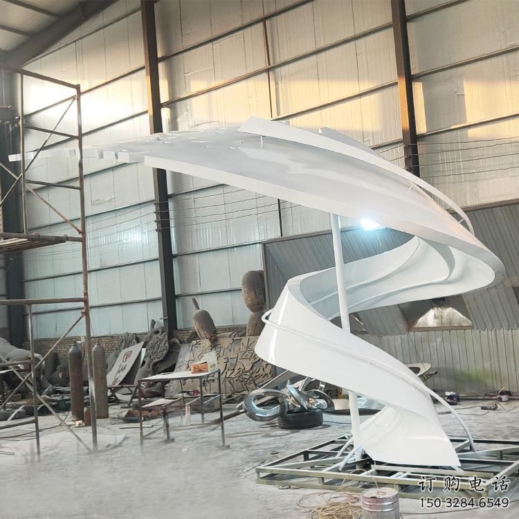 鏤空彩帶雕塑廠家 園林小品 住宅小區(qū)不銹鋼彩帶雕塑制作