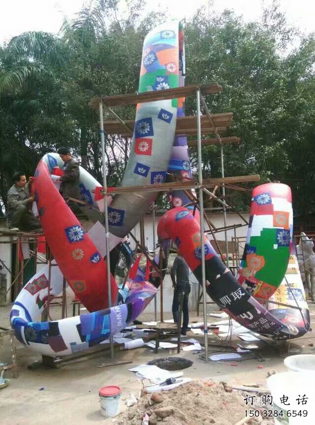 大型飄帶雕塑廠家 鍛造小品 烤漆不銹鋼飄帶雕塑生產