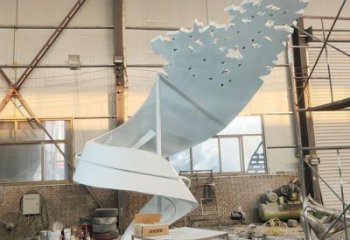 現(xiàn)代絲帶雕塑廠家 大型別墅區(qū)擺件 戶外不銹鋼絲帶雕塑生產(chǎn)