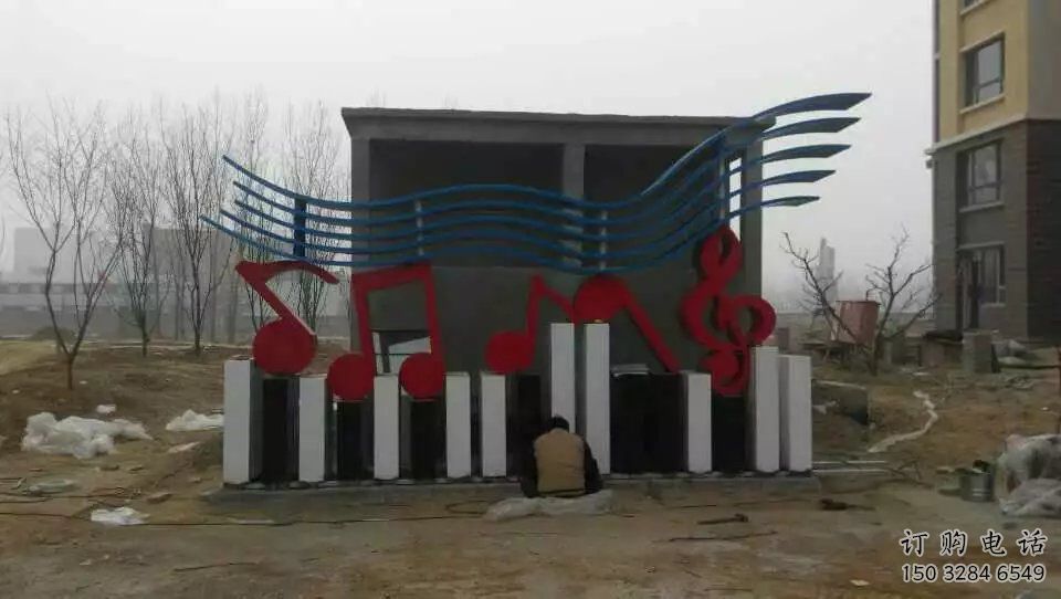 異形樂譜雕塑廠家 現代小品 戶外不銹鋼樂譜雕塑生產