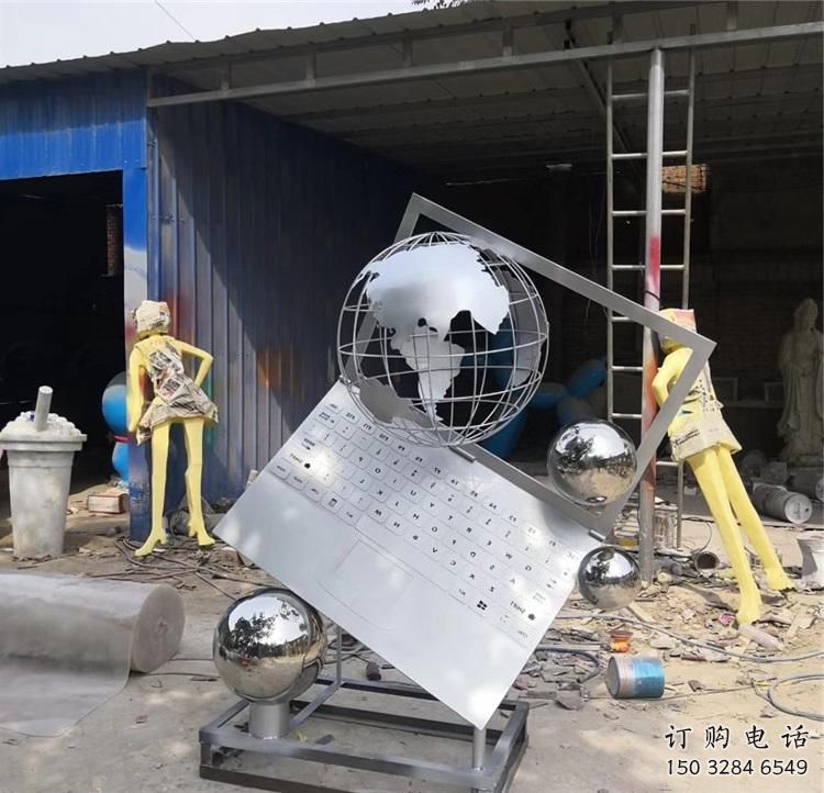 中式電腦雕塑廠家 現代教育小品 戶外不銹鋼電腦雕塑生產