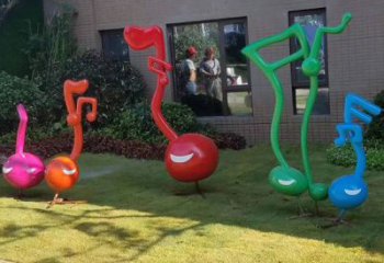 步行街音符雕塑廠家 游樂場(chǎng)小品 大型不銹鋼音符雕塑價(jià)格