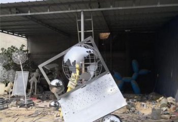 異形電腦雕塑廠家 現代小品 校園不銹鋼電腦雕塑生產