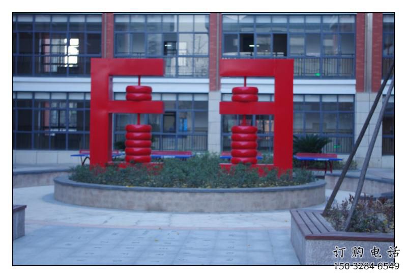 酒店算盤雕塑廠家 戶外賓館小品 大型不銹鋼算盤雕塑生產