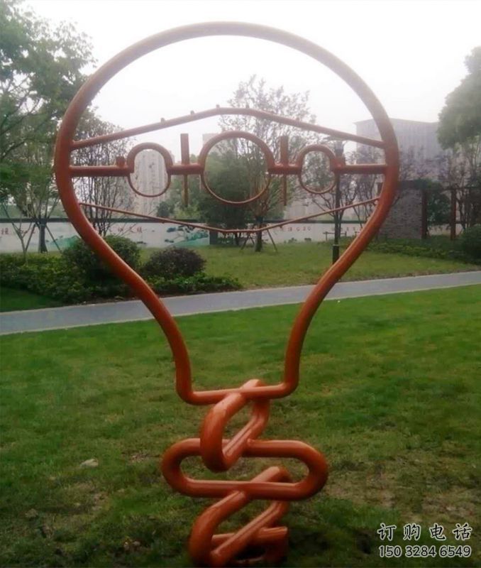 大型電燈泡雕塑廠家 抽象小品 現代不銹鋼電燈泡雕塑