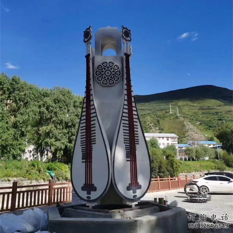 噴漆提琴雕塑廠家 中式小品 現代不銹鋼提琴雕塑制作