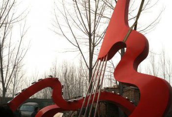 幾何提琴雕塑廠家 烤漆小品 戶外不銹鋼提琴雕塑制作