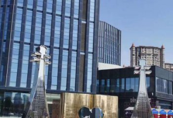 街道小提琴雕塑廠家 現代擺件 鏡面不銹鋼小提琴雕塑