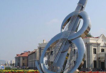 戶外吉他雕塑廠家 創(chuàng)意小品 鏡面不銹鋼吉他雕塑制作