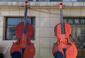 庭院吉他雕塑廠家 烤漆小品 現代不銹鋼吉他雕塑制作