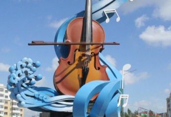 異形吉他雕塑廠家 現代小品 烤漆不銹鋼吉他雕塑制作