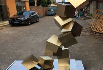 商業(yè)街方格雕塑廠家 抽象擺件 大型不銹鋼方格雕塑廠家