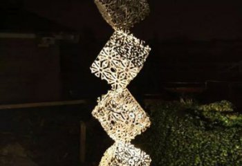 燈光方格雕塑廠家 抽象小品 商業(yè)街不銹鋼方格雕塑廠家