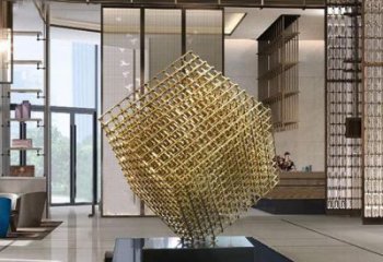 創(chuàng)意方格雕塑廠家 現(xiàn)代小品 酒店不銹鋼方格雕塑廠家