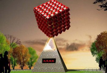 烤漆正方形雕塑廠家 公園小品 戶外不銹鋼正方形雕塑廠