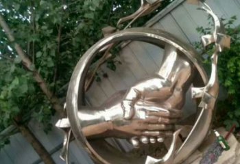 中式握手雕塑廠家 現(xiàn)代小品 企業(yè)不銹鋼握手雕塑廠